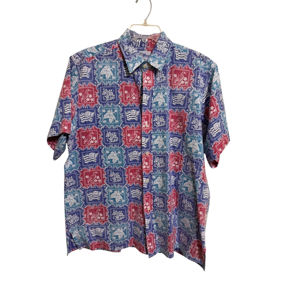 Vtg Reyn Spooner Lahaina Sailor Shirt L Bikini Tag Reverse Print Made In Hawaii - Picture 2 of 5
